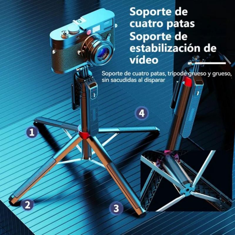 Tripie Para Selfie Stick Portátil Para Telefono Celular 1.8 M Negro