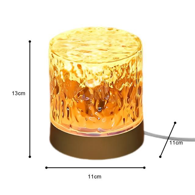 Lámpara de Mesa con Efecto de Llama Circular y Proyección de Ondas de Agua,Luz Nocturna para Dormitorio,Ambiente Relajante.HOGAWAY