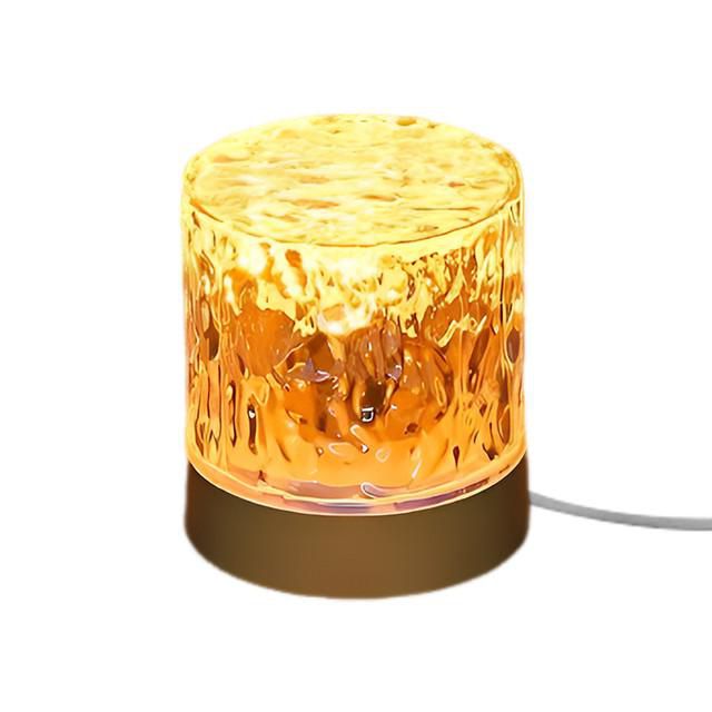Lámpara de Mesa con Efecto de Llama Circular y Proyección de Ondas de Agua,Luz Nocturna para Dormitorio,Ambiente Relajante.HOGAWAY