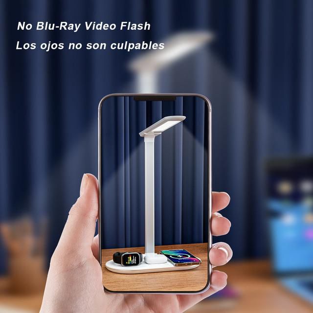 Lámpara de Escritorio Inteligente 3 en 1 con Diseño Plegable,Luz de Estudio con Protección Ocular y Brillo Ajustable,Ideal para Lectura ,HOGAWAY