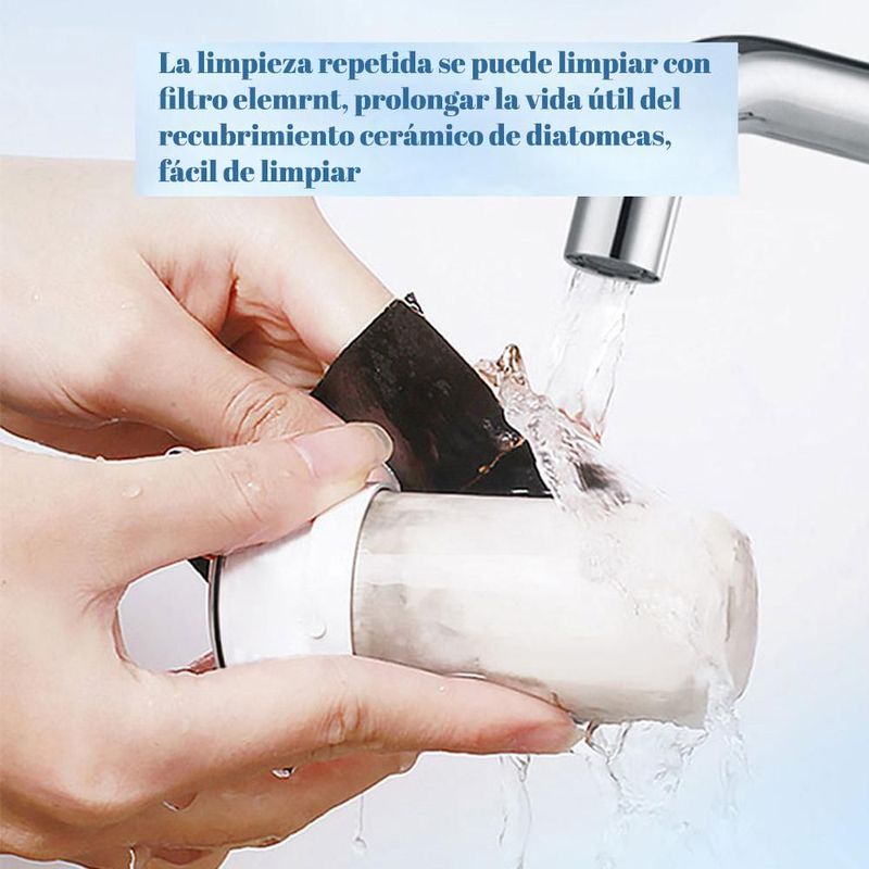 Filtro de Agua para Grifo de Uso Doméstico,Purificador de Agua Potable,Ideal para Cocina, Baño y Agua Corriente.BLANCO.HOGAWAY