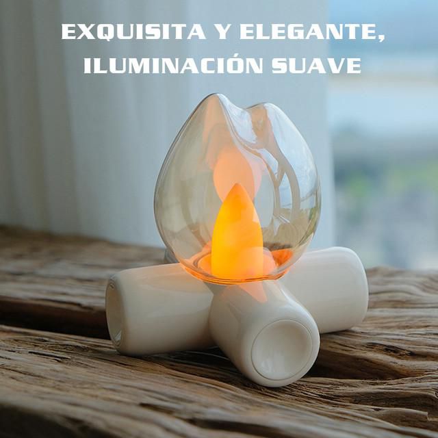 Lámpara de Mesa con Efecto de Fogata,Luz de Ambiente Decorativa para Dormitorio,Adorno de Escritorio con Atmósfera Acogedora.HOGAWAY