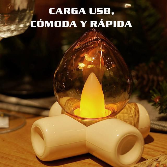 Lámpara de Mesa con Efecto de Fogata,Luz de Ambiente Decorativa para Dormitorio,Adorno de Escritorio con Atmósfera Acogedora.HOGAWAY
