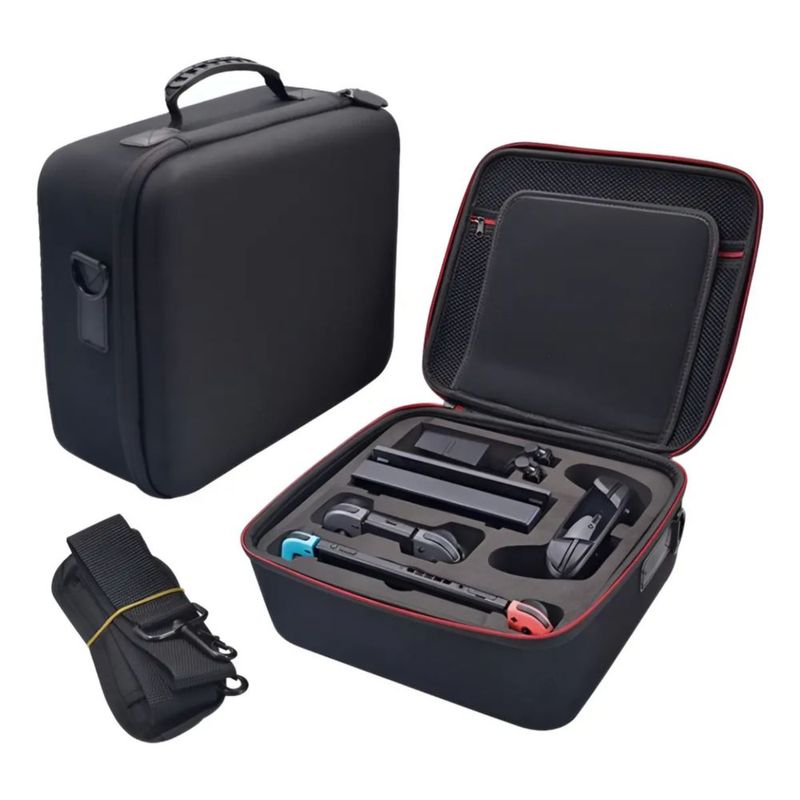 Estuche Rígido Para Nintendo Funda De Viaje Color Negro