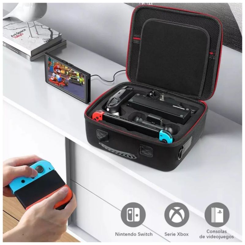 Estuche Rígido Para Nintendo Funda De Viaje Color Negro