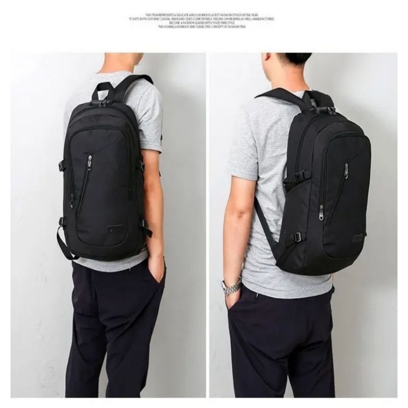 Mochila Antirrobo Carga Usb Impermeable Escolar Color Negro