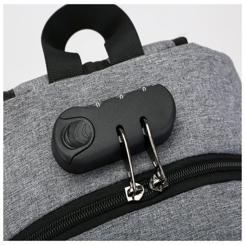 Mochila Antirrobo Carga Usb Impermeable Escolar Color Negro