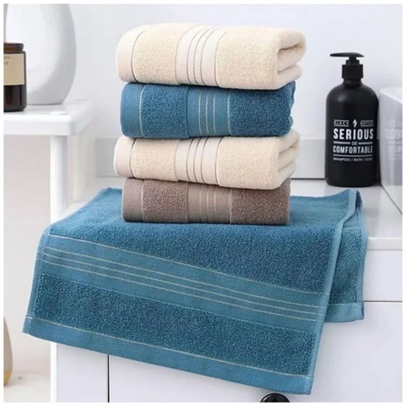 3 Toallas De Baño De Algodón Puro Multicolor