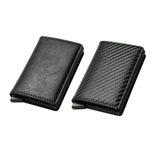 2pzs Cartera para Hombre, Antirrobo Billetera Tarjetero Color Negro