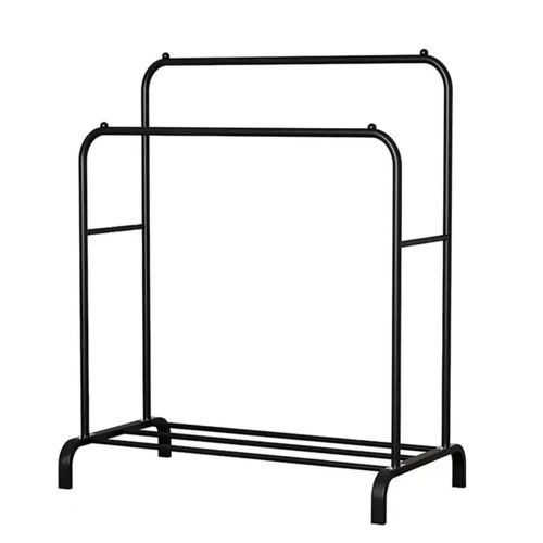 Perchero Elegante Organizador De Ropa Closet Doble Armario, Color  Negro