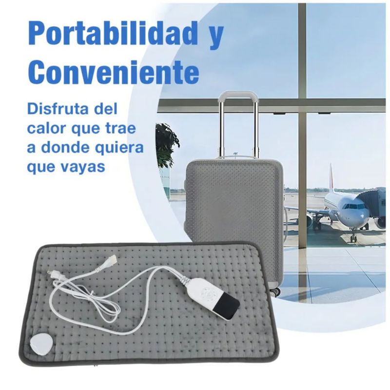Compresa Caliente Eléctrica 9 Niveles Temperatura 60*30cm, Color Gris