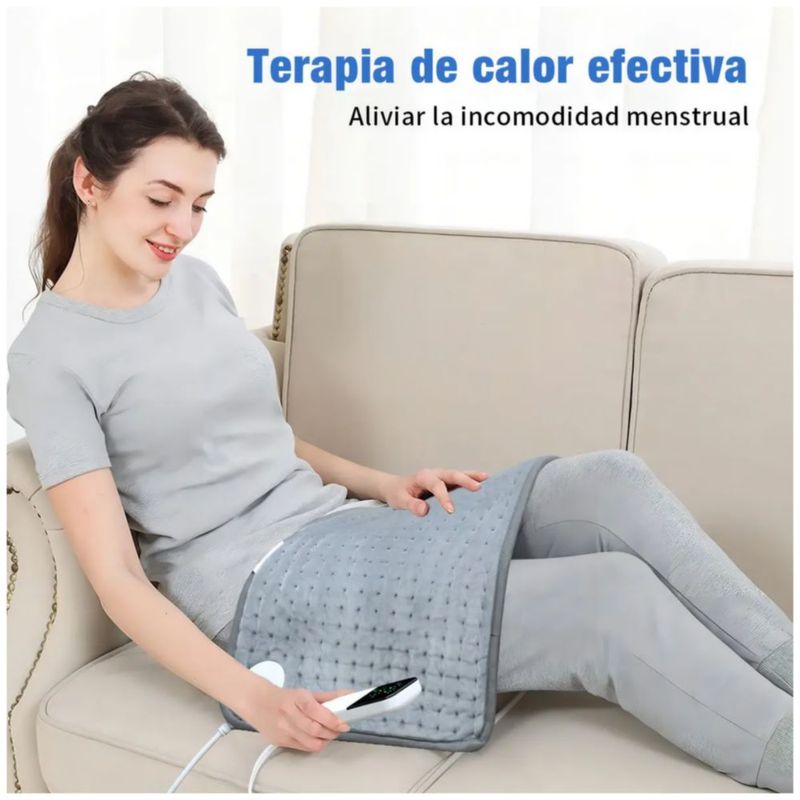Compresa Caliente Eléctrica 9 Niveles Temperatura 60*30cm, Color Gris