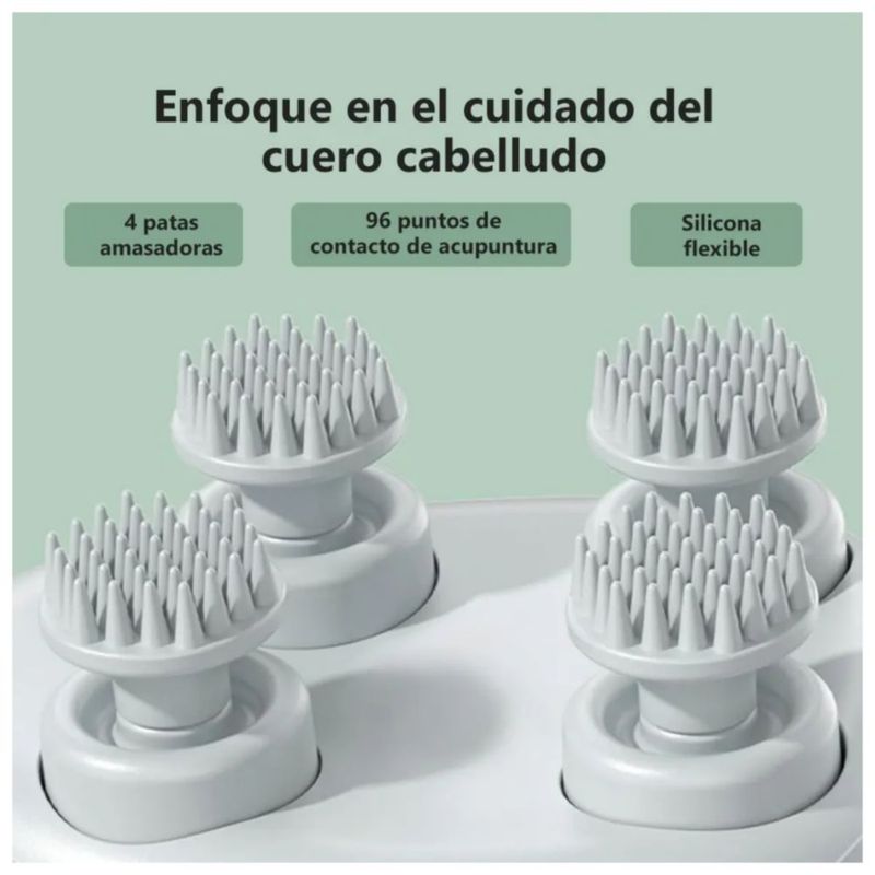 Mini Masajeador De Cabeza Portátil Recargable, Color Blanco
