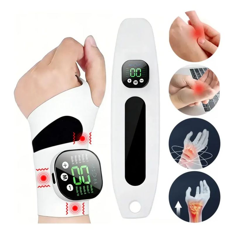 Masajeador Eléctrico Portátil Manos 29 Niveles Alivia Dolores, Color Blanco