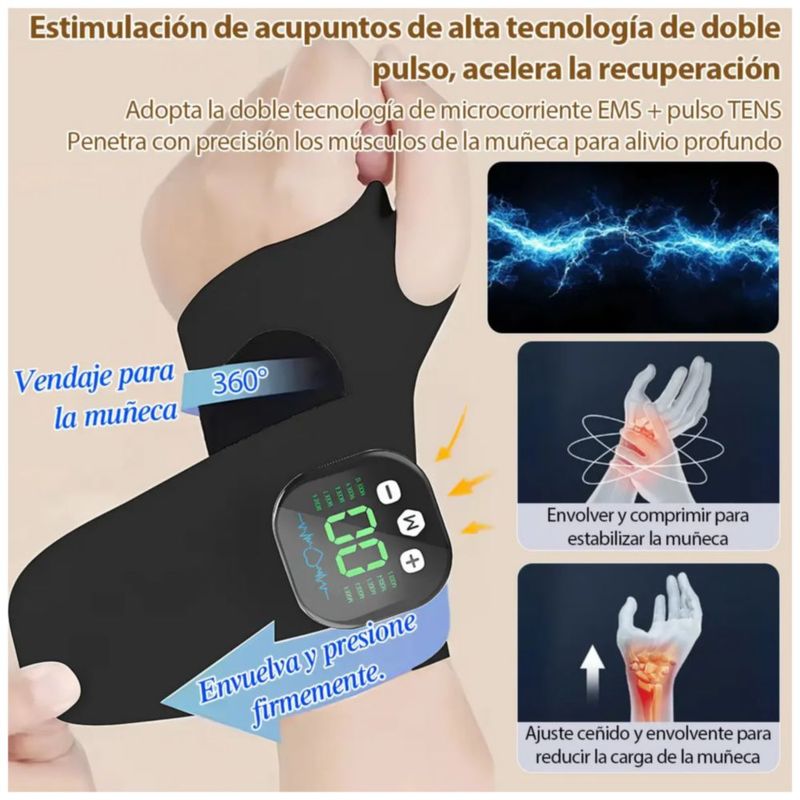 Masajeador Eléctrico Portátil Manos 29 Niveles Alivia Dolores, Color Blanco