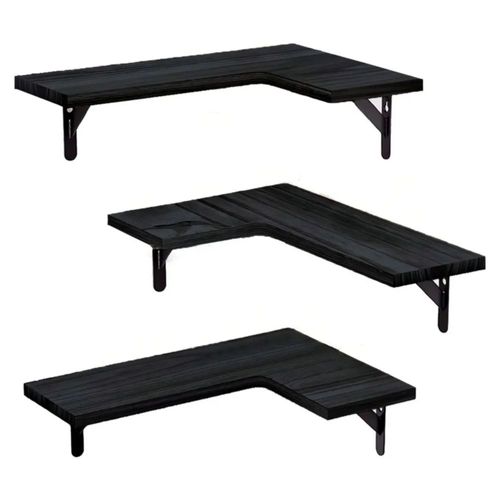 3 Repisa Estante Minimalista Esquinera Flotante Moderna Color Negro
