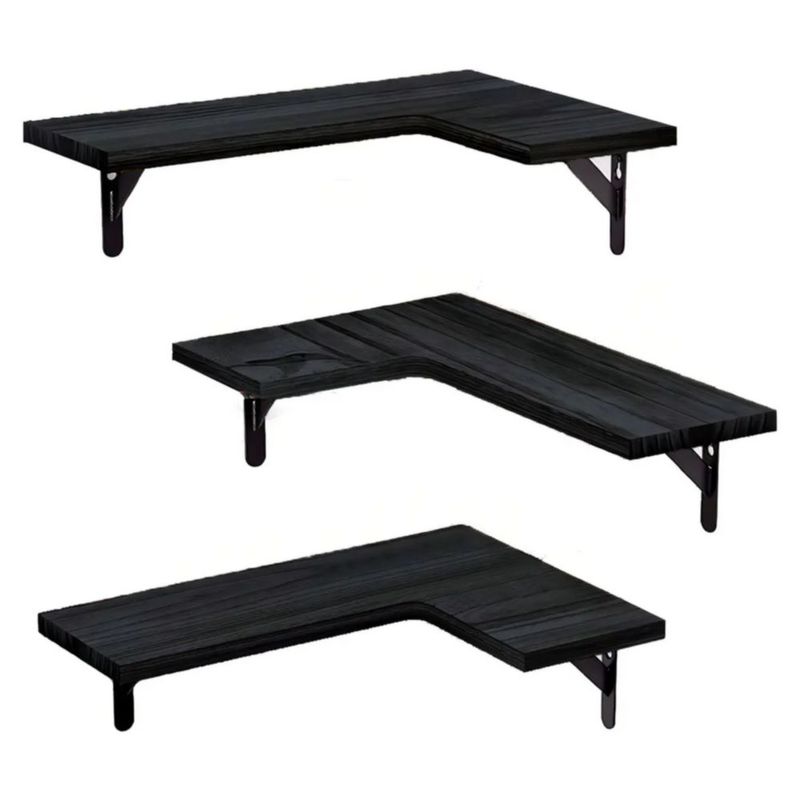 3 Repisa Estante Minimalista Esquinera Flotante Moderna Color Negro