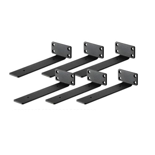 6 Pcs 30cm Mensulas Para Repisa Flotante Tipo T Soportes, Color Negro