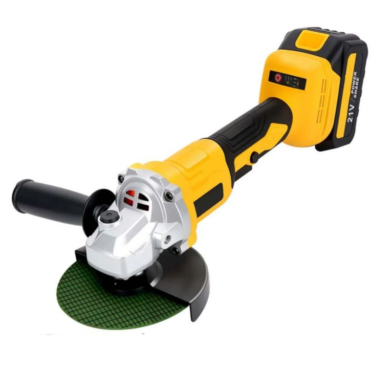 Esmeriladora Angular Amoladora Angular Inalámbrica Amoladora 2 Baterías 125mm Color Amarillo