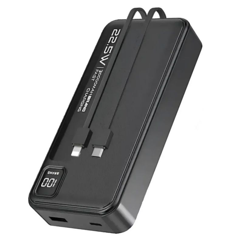 Power Bank Batería Portátil 32000mah Pd66w/3a Carga Rápida, Color Negro