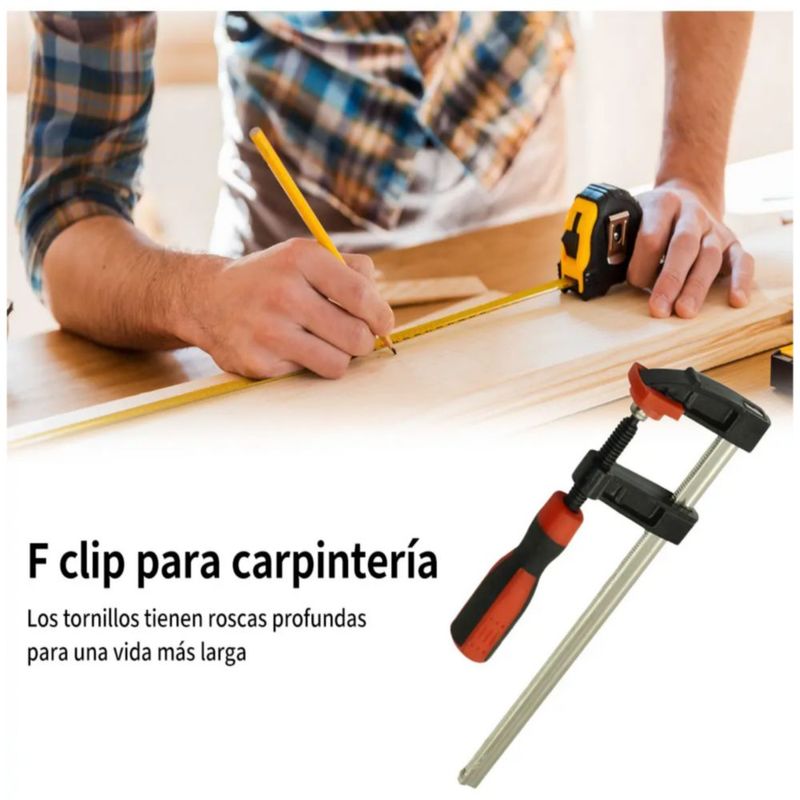 4pcs de Abrazaderas De Barra De Carpintería Clips, Color Rojo, Negro, Plata