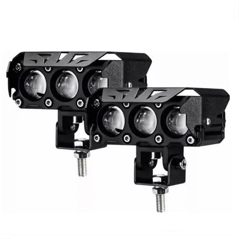 2pzs Faros Auxiliares 4 Modos Doble Color Led Para Auto Moto, Color Negro