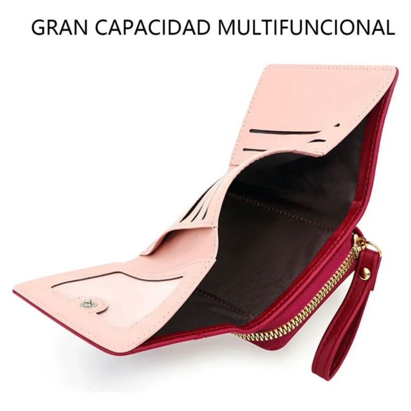Cartera Billetera De Gran Capacidad Para Mujer, Color Morado