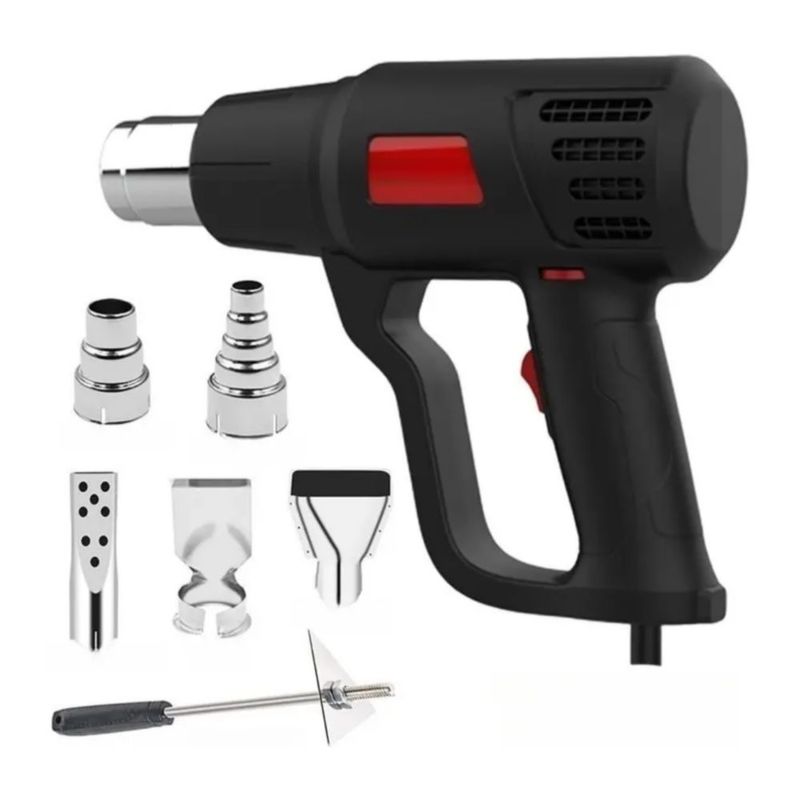Pistola De Calor 2000w Temperatura Regulable 10Npz, Color Negro