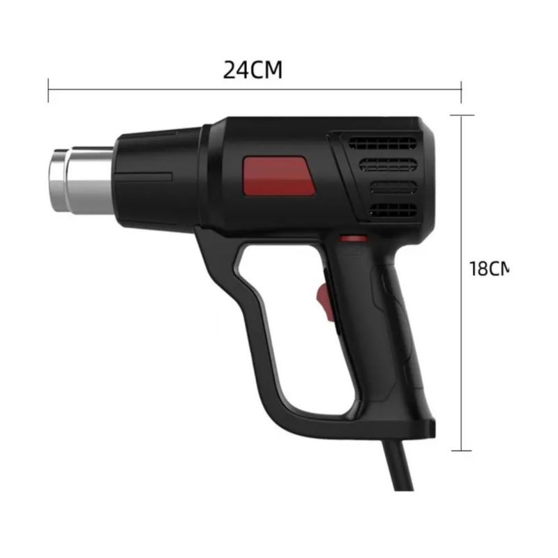 Pistola De Calor 2000w Temperatura Regulable 10Npz, Color Negro