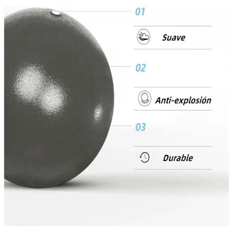 Mini Pelota Para Pilates Yoga De 25 Cm Ejercicio, Color  Negro
