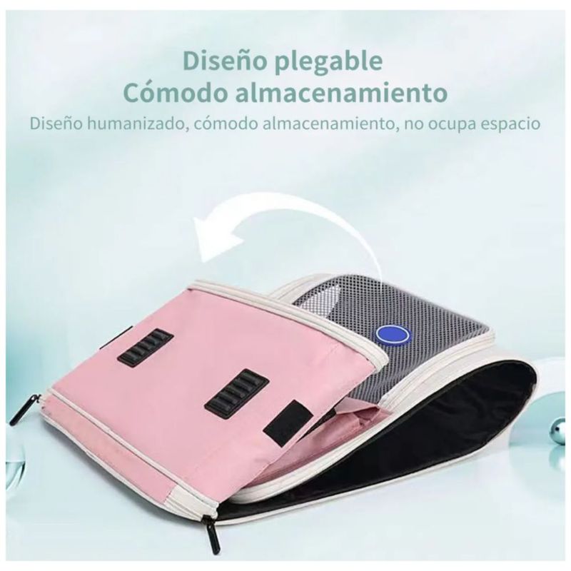 Mochila Transportadora Mascotas, Color Rosa/Beige