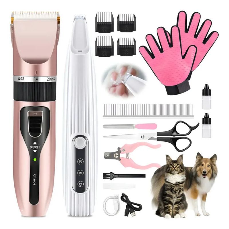 Eléctrico Clipper Para Perros Y Gatos De Cuchillo De Pies, Color Rosa