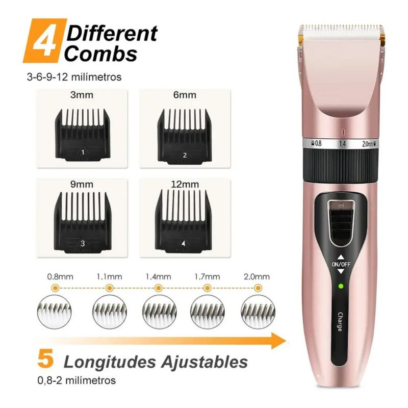 Eléctrico Clipper Para Perros Y Gatos De Cuchillo De Pies, Color Rosa