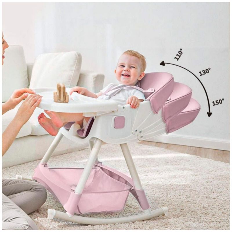 Silla periquera portátil y plegable, Color Rosa y Blanco