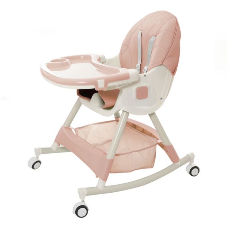 Silla periquera portátil y plegable, Color Rosa y Blanco