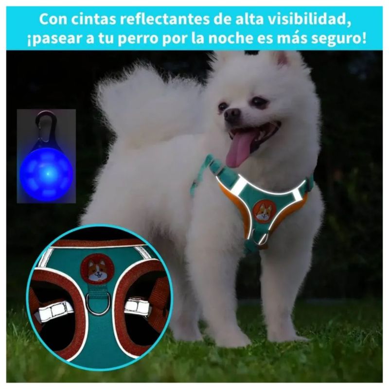 Pechera Arnés Con Bandas Reflectivas Talla L, Color Azul/Naranja
