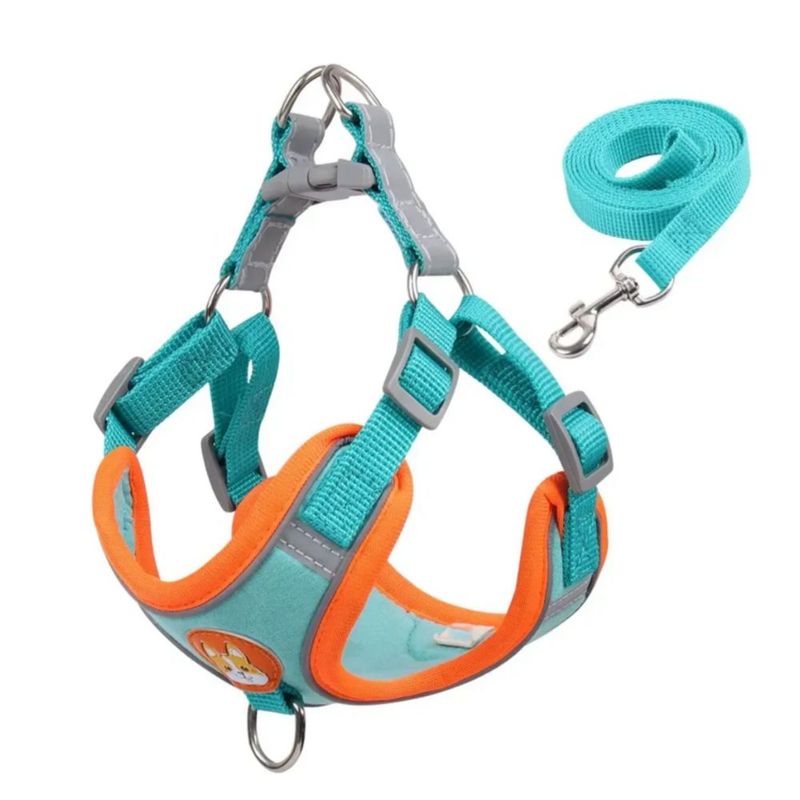 Pechera Arnés Con Bandas Reflectivas Talla L, Color Azul/Naranja