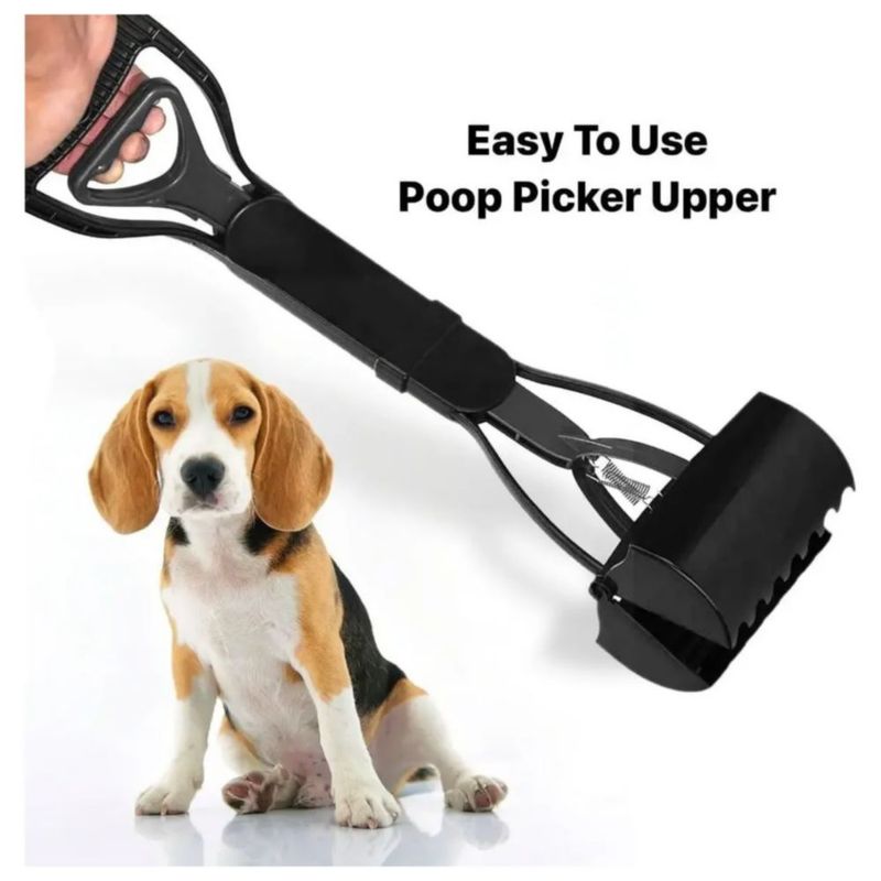 Recogedor De Heces Perro Grande Mascotas 60cm Color Negro