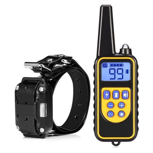 Collar De Adiestramiento De Perros Eléctrico Teledirigido, Color Negro/Amarillo
