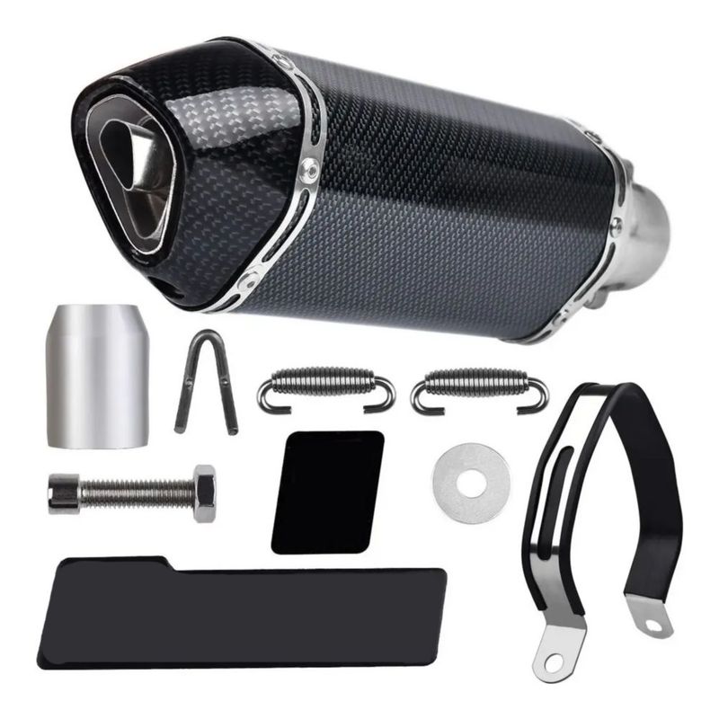 Escape Silenciador Para Moto Deportivo Universal 38-51mm, Color Negro