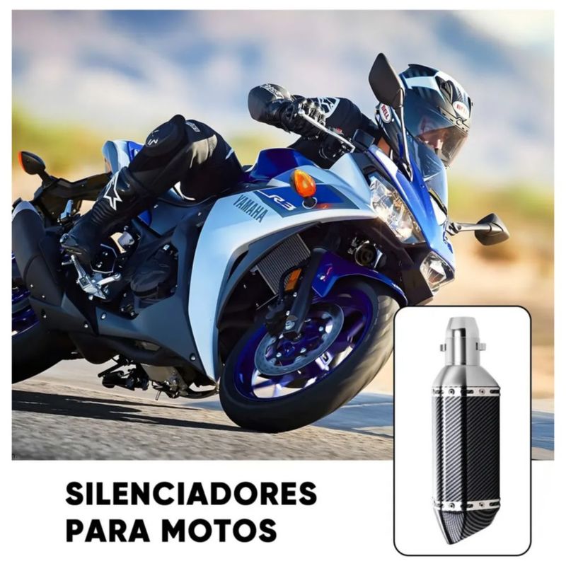 Escape Silenciador Para Moto Deportivo Universal 38-51mm, Color Negro