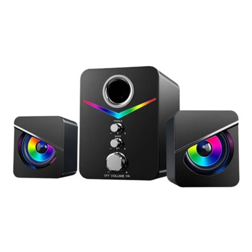 Bocinas Con Subwoofer Con Luces Rgb Negras 3 PX