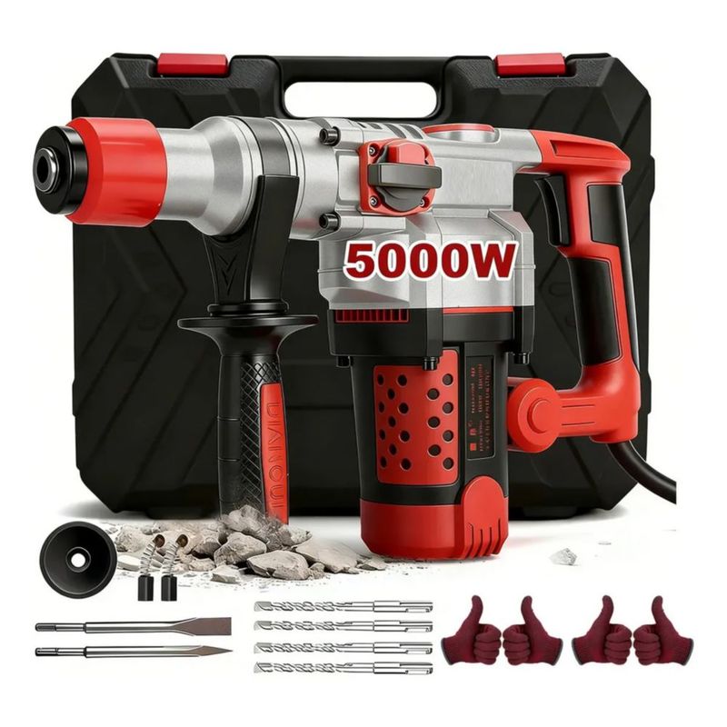 Rotomartillo Cincelador Perforador Sds Industrial 2200w Rojo