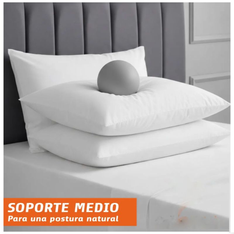 Almohadas 2 Pack Estándar Microfibra Media, Color Blanco