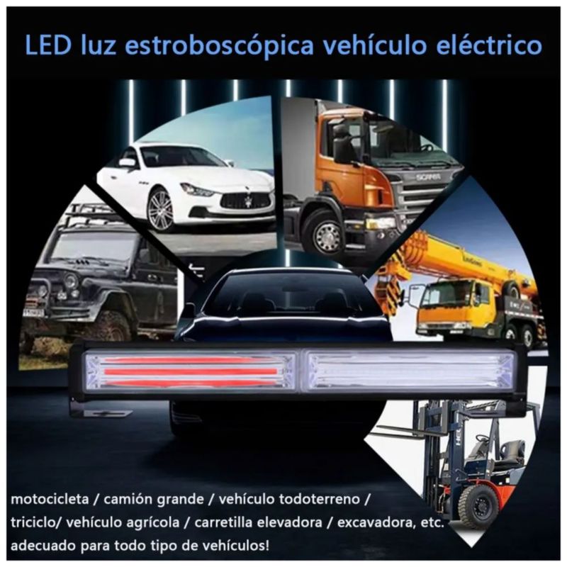 Barra Torreta Estrobo Código Leds Cob Policía 35 Pulgadas de 60w, Color Rojo