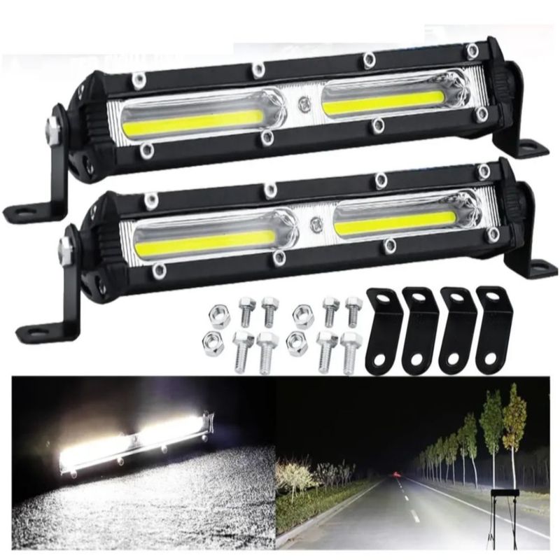 Par Faros Barras 36w Led Auxiliares Auto Moto Jeep Rzr, Color Negro