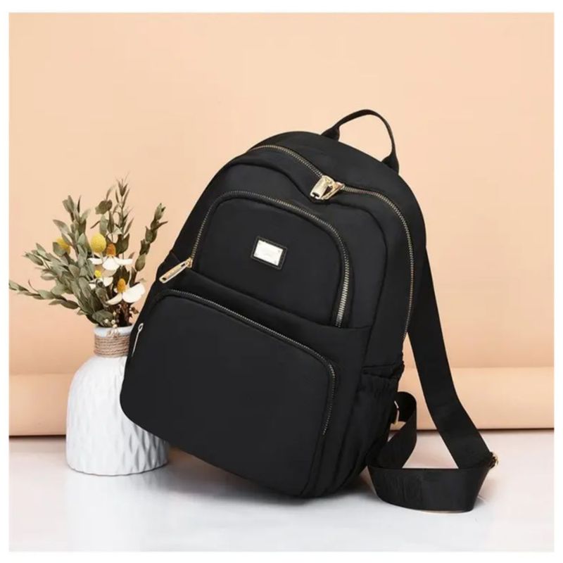 Mochila Bolso De Mujer Moda Impermeable Antirrobo Moda, Color Negro