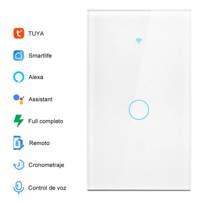 Interruptor Inteligente Wi-fi De 2 Vías Blanco Sin Neutro, Color Blanco