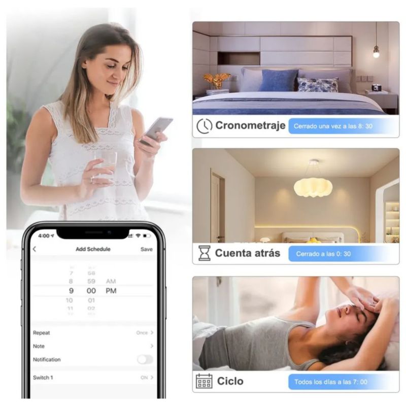 Interruptor Inteligente Wi-fi De 1 Vías Blanco Sin Neutro