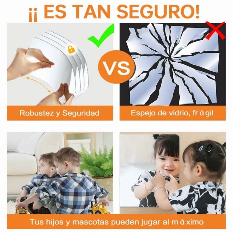 Espejos Decorativos Para Pared Adhesivo Acrílico Instillable 8pz